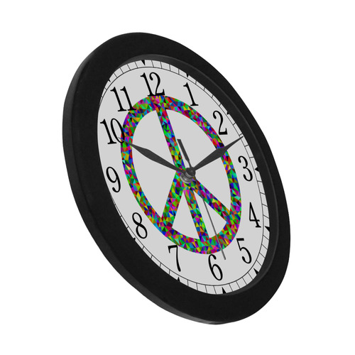 Abstract Triangles Peace Sign Circular Plastic Wall clock