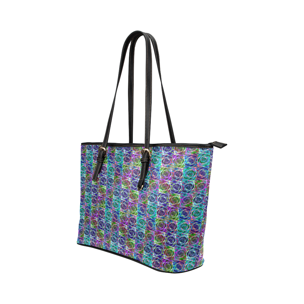 Flower_20161006 Leather Tote Bag/Small (Model 1651)