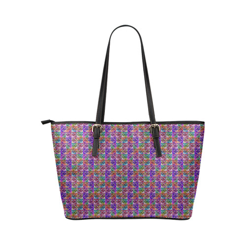Flower_20161004 Leather Tote Bag/Small (Model 1651)