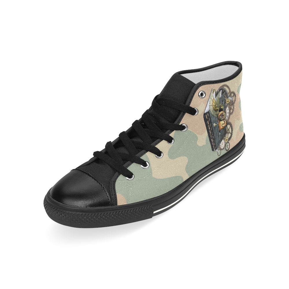 steampunk dragon story book Men’s Classic High Top Canvas Shoes (Model 017)