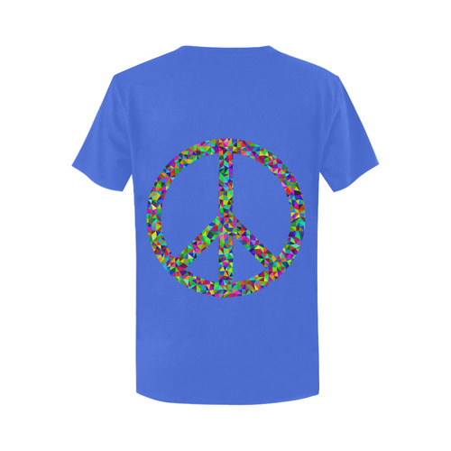 Abstract Triangles Peace Blue Women's T-Shirt in USA Size (Two Sides Printing)
