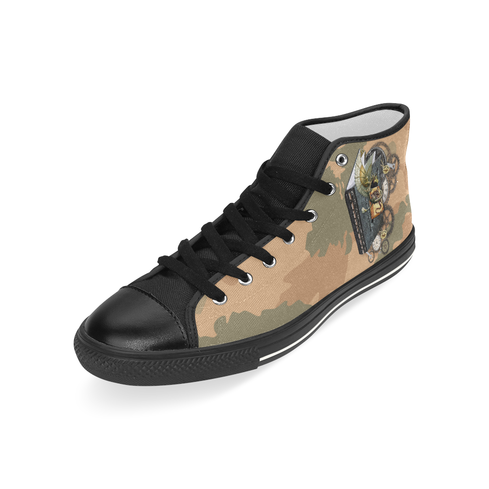 desert camouflage style Men’s Classic High Top Canvas Shoes (Model 017)