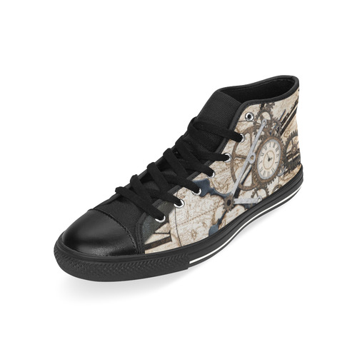 steampunk dragon books High Top Canvas Women's Shoes/Large Size (Model 017)