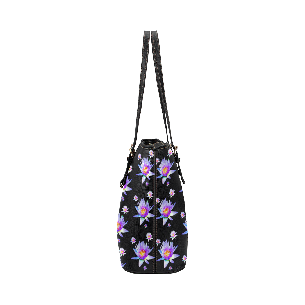 Water_Lily_20161001 Leather Tote Bag/Small (Model 1651)