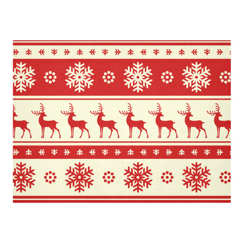 Reindeer Snowflakes Ugly Christmas Sweater Cotton Linen Tablecloth 52"x 70"