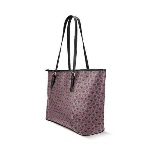 Flower_20161003 Leather Tote Bag/Small (Model 1640)