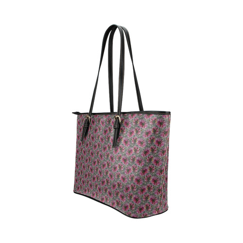 Flower_20161003 Leather Tote Bag/Small (Model 1651)