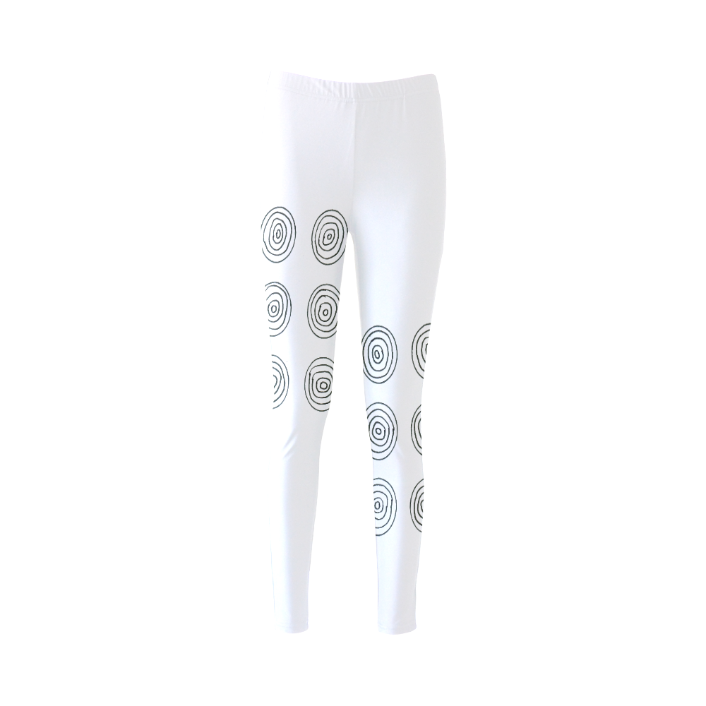 New in shop : designers leggings, white and black Circles Cassandra Women's Leggings (Model L01)