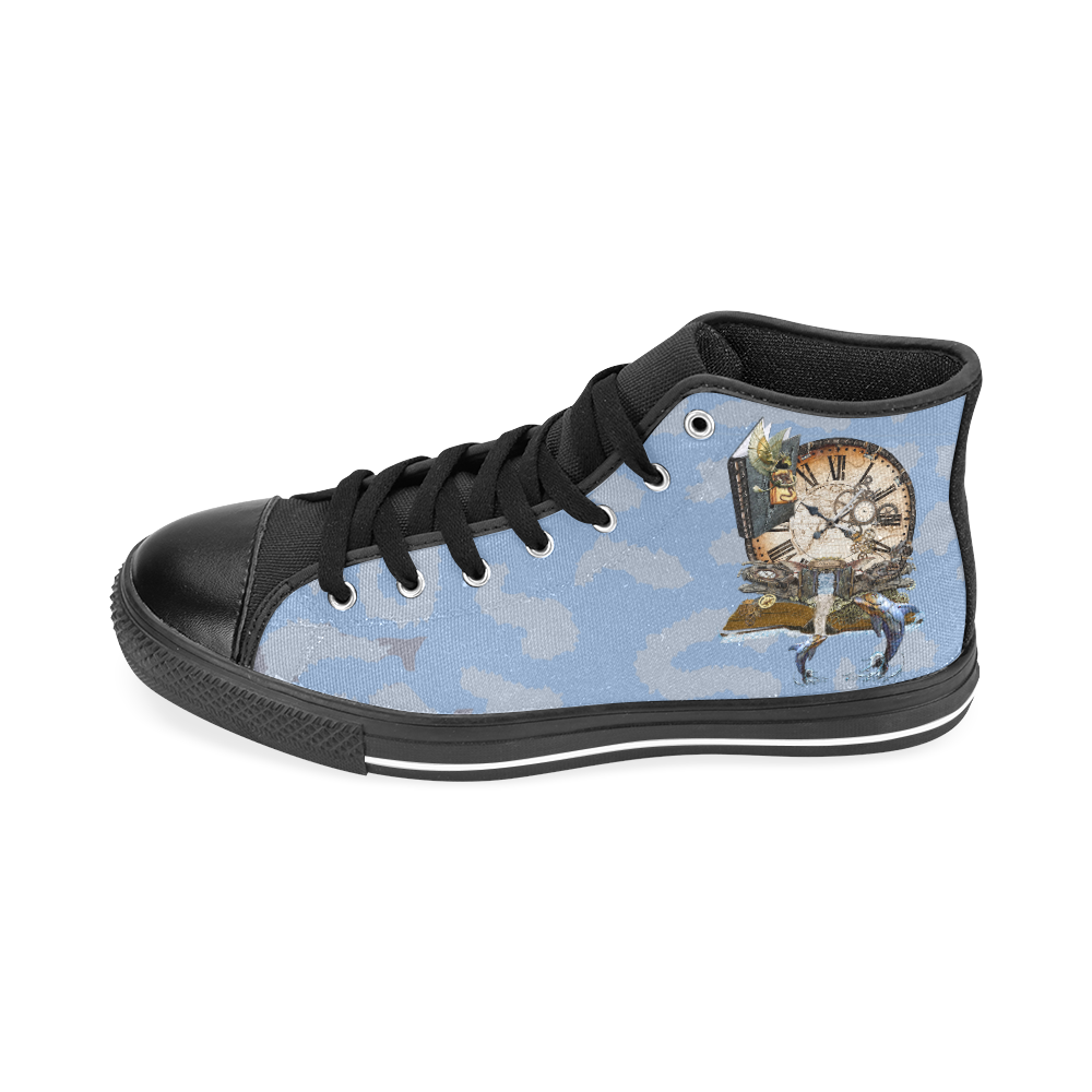 steampunk dragon books Men’s Classic High Top Canvas Shoes /Large Size (Model 017)