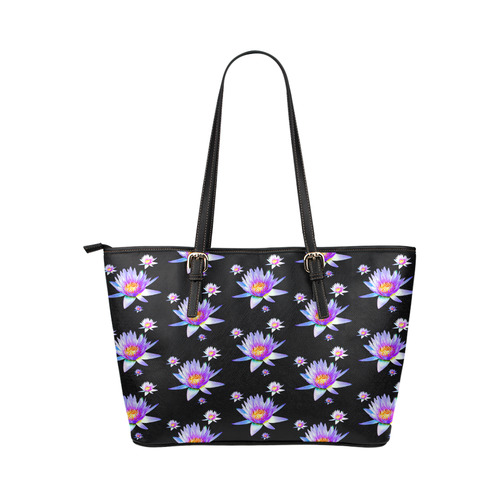 Water_Lily_20161001 Leather Tote Bag/Small (Model 1651)