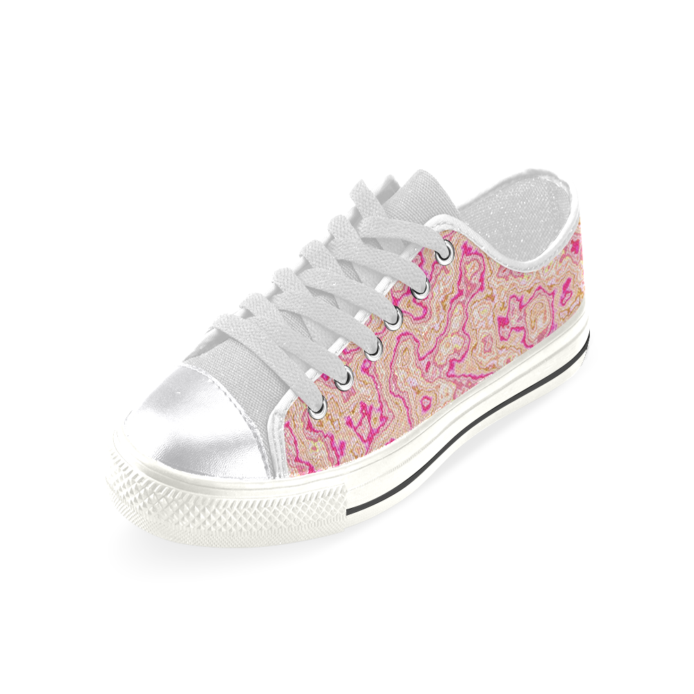 lovely marbled 1116A Women's Classic Canvas Shoes (Model 018)