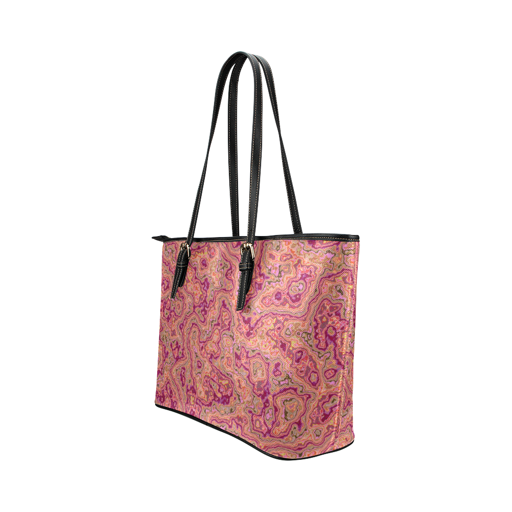 lovely marbled 1116B Leather Tote Bag/Small (Model 1651)