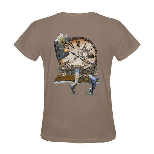 steampunk dragon books Sunny Women's T-shirt (Model T05)
