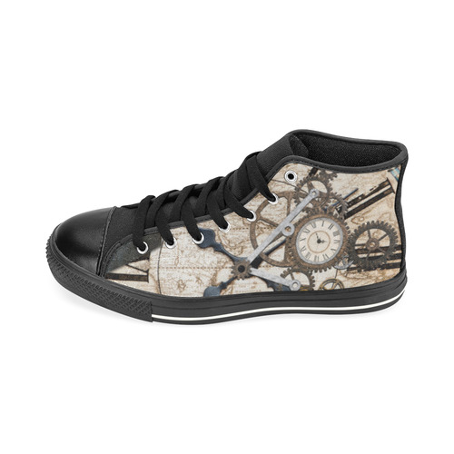 steampunk dragon books High Top Canvas Women's Shoes/Large Size (Model 017)