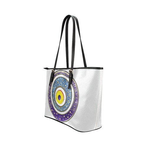 Evil Eye Leather Tote Bag/Small (Model 1651)