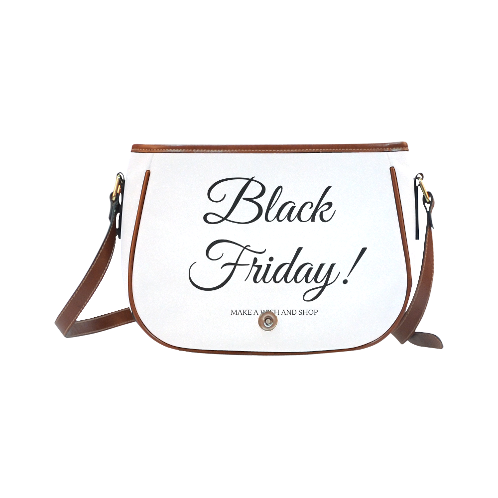 Black Friday stylish designers bag : Black and white Saddle Bag/Small (Model 1649) Full Customization