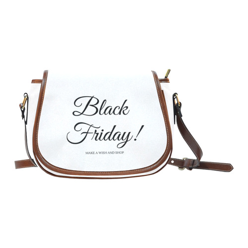 Black Friday stylish designers bag : Black and white Saddle Bag/Small (Model 1649) Full Customization