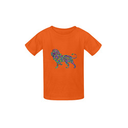 Abstract Triangle Lion Orange Kid's  Classic T-shirt (Model T22)