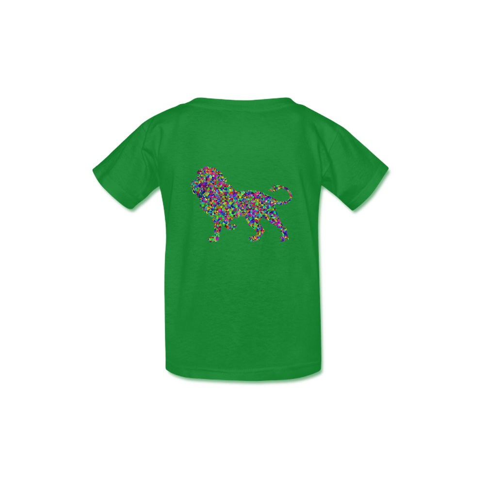 Abstract Triangle Lion Green Kid's  Classic T-shirt (Model T22)