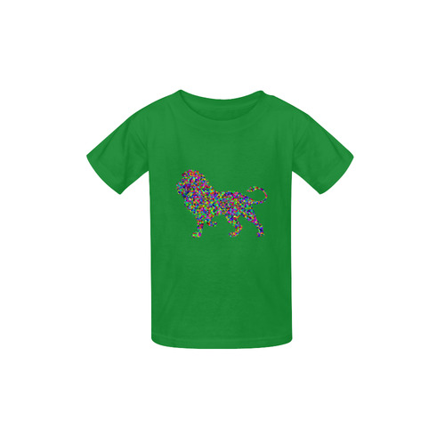 Abstract Triangle Lion Green Kid's  Classic T-shirt (Model T22)
