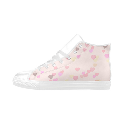Floating Love Hearts Aquila High Top Microfiber Leather Women's Shoes (Model 032)