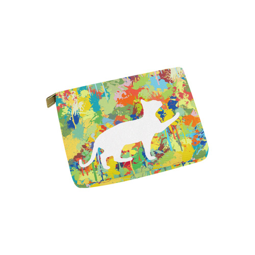 Lovely Cat Colorful Splash Complet Carry-All Pouch 6''x5''