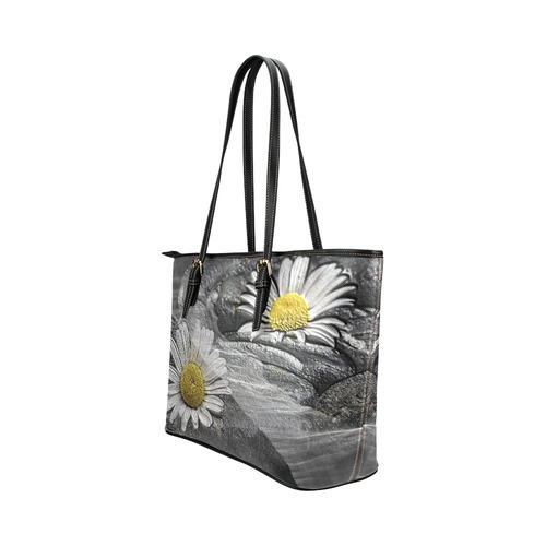 Daisy and Tulle Leather Tote Bag/Large (Model 1651)