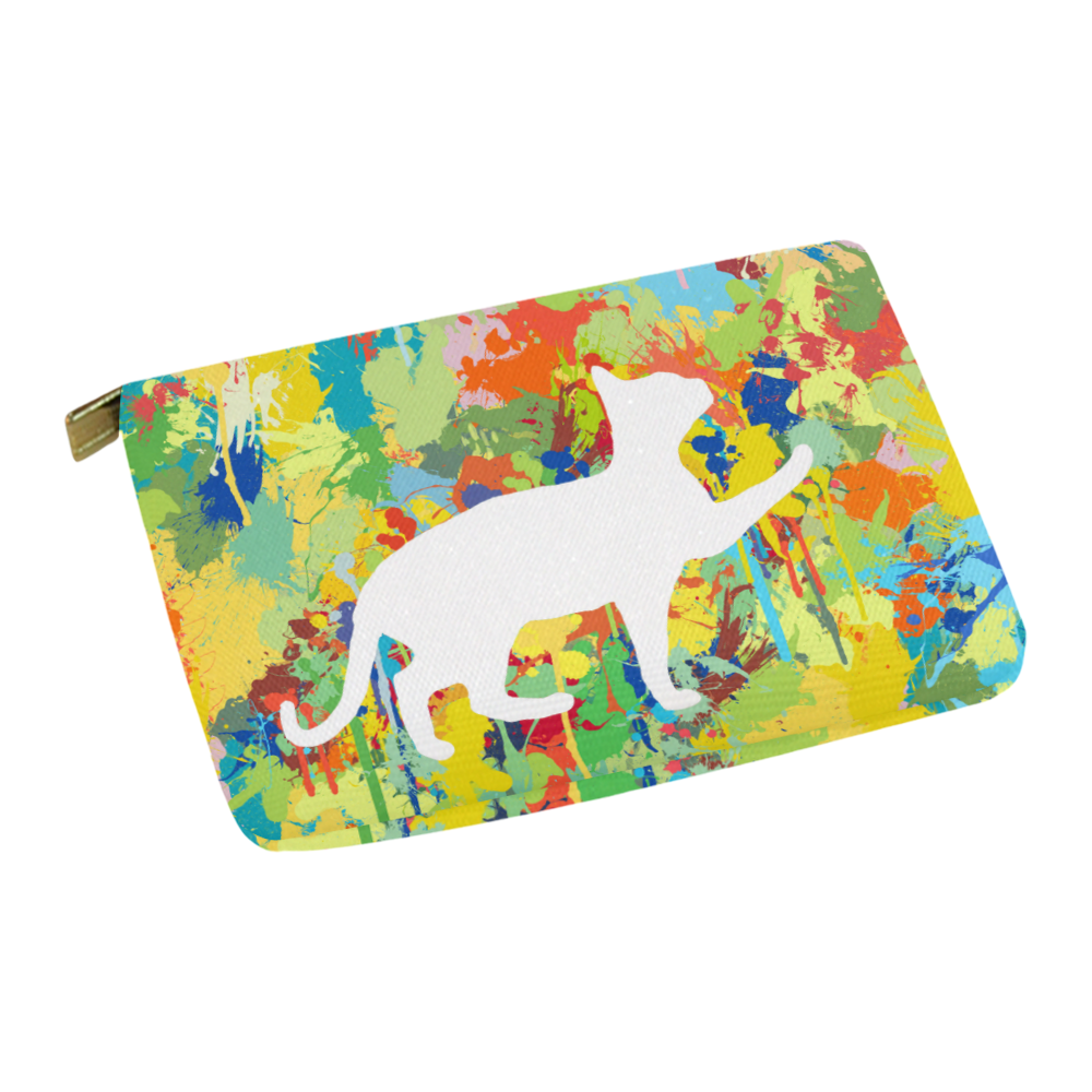 Lovely Cat Colorful Splash Complet Carry-All Pouch 12.5''x8.5''