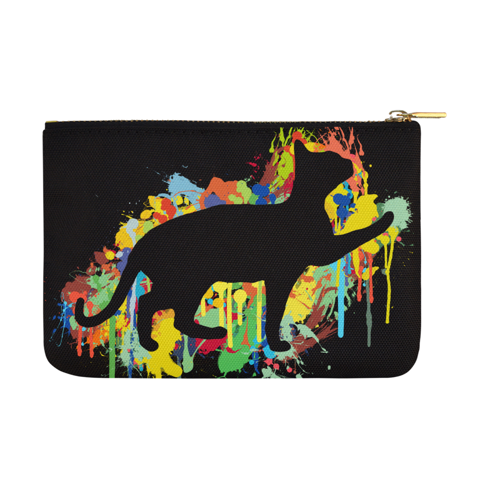 Lovely Cat Colorful Painting Splash Carry-All Pouch 12.5''x8.5''