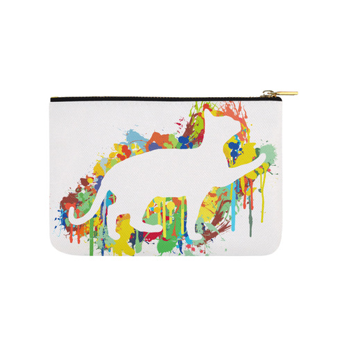 Lovely Cat Colorful Painting Splash Carry-All Pouch 9.5''x6''