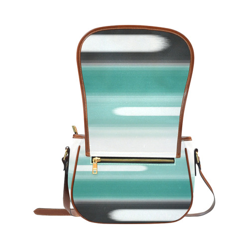 Green Abstract Saddle Bag/Small (Model 1649) Full Customization