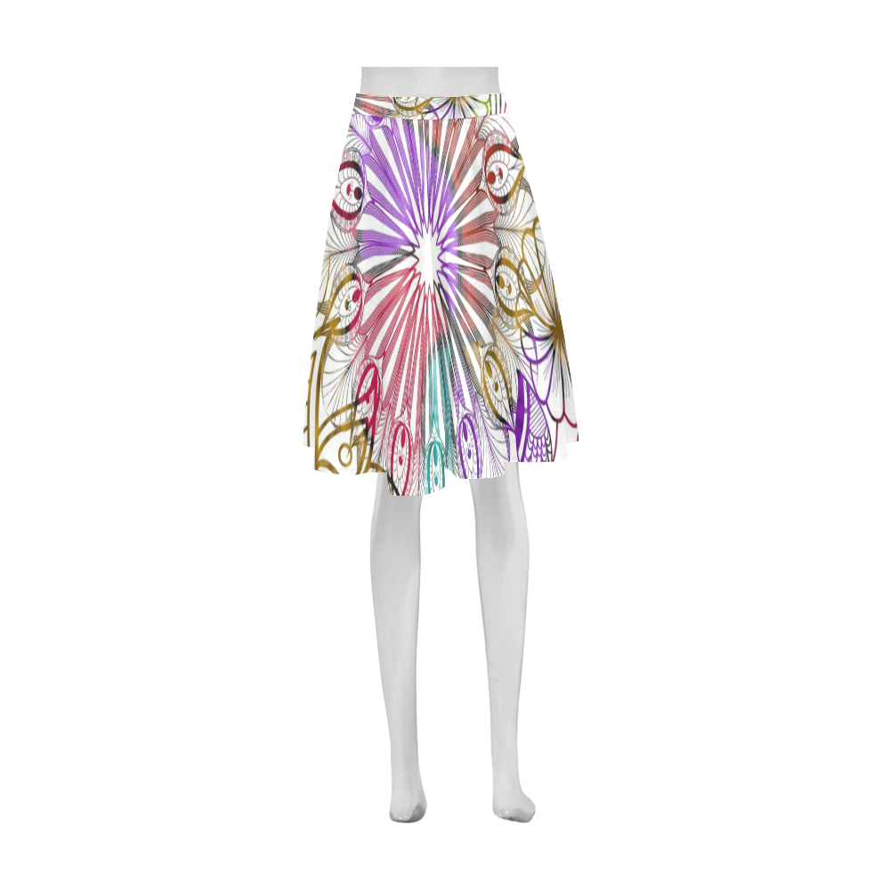 Zentangle Mix 1116B Athena Women's Short Skirt (Model D15)
