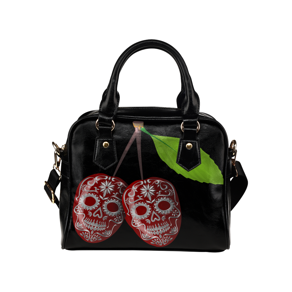 Cherry Sugar Skull Shoulder Handbag (Model 1634)