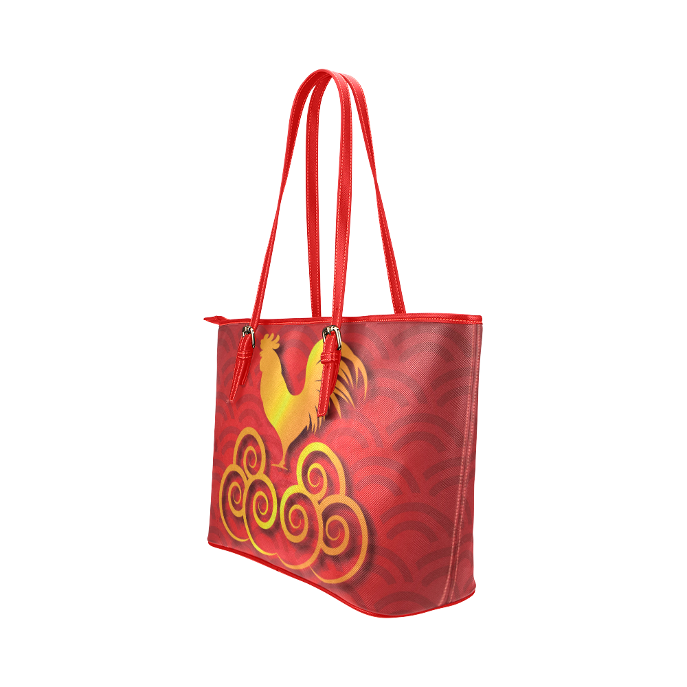 Year of the Rooster Leather Tote Bag/Small (Model 1651)