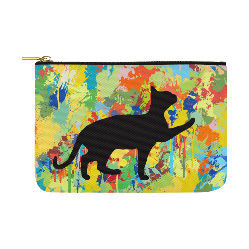 Lovely Cat Colorful Splash Complet Carry-All Pouch 12.5''x8.5''