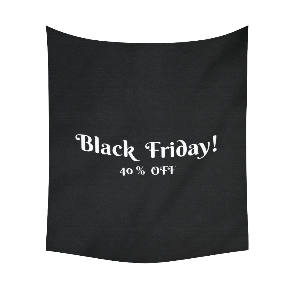 New in shop : Vintage tapestry with Marketing sign : Black Friday BLACK Cotton Linen Wall Tapestry 51"x 60"