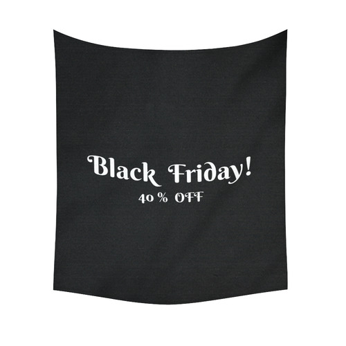 New in shop : Vintage tapestry with Marketing sign : Black Friday BLACK Cotton Linen Wall Tapestry 51"x 60"