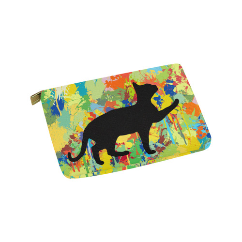 Lovely Cat Colorful Splash Complet Carry-All Pouch 9.5''x6''