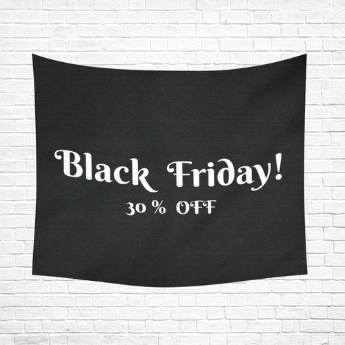 Black friday sale : Wall tapestry in black and white. New typography art in Shop Cotton Linen Wall Tapestry 60"x 51"