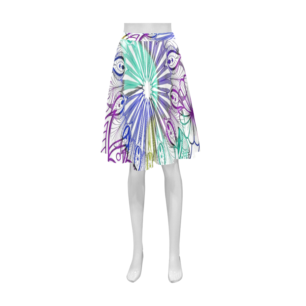 Zentangle Mix 1116A Athena Women's Short Skirt (Model D15)