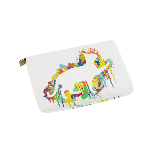 Lovely Cat Colorful Painting Splash Carry-All Pouch 9.5''x6''