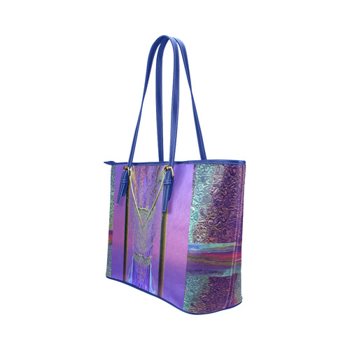 Pattern leather tote bag by Annabellerockz-Arp721 Leather Tote Bag/Large (Model 1651)