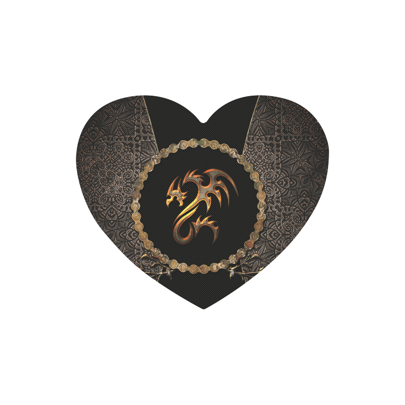 Amazing dragon on a button Heart-shaped Mousepad