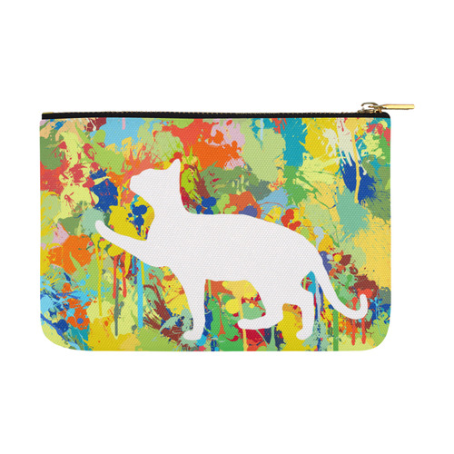 Lovely Cat Colorful Splash Complet Carry-All Pouch 12.5''x8.5''