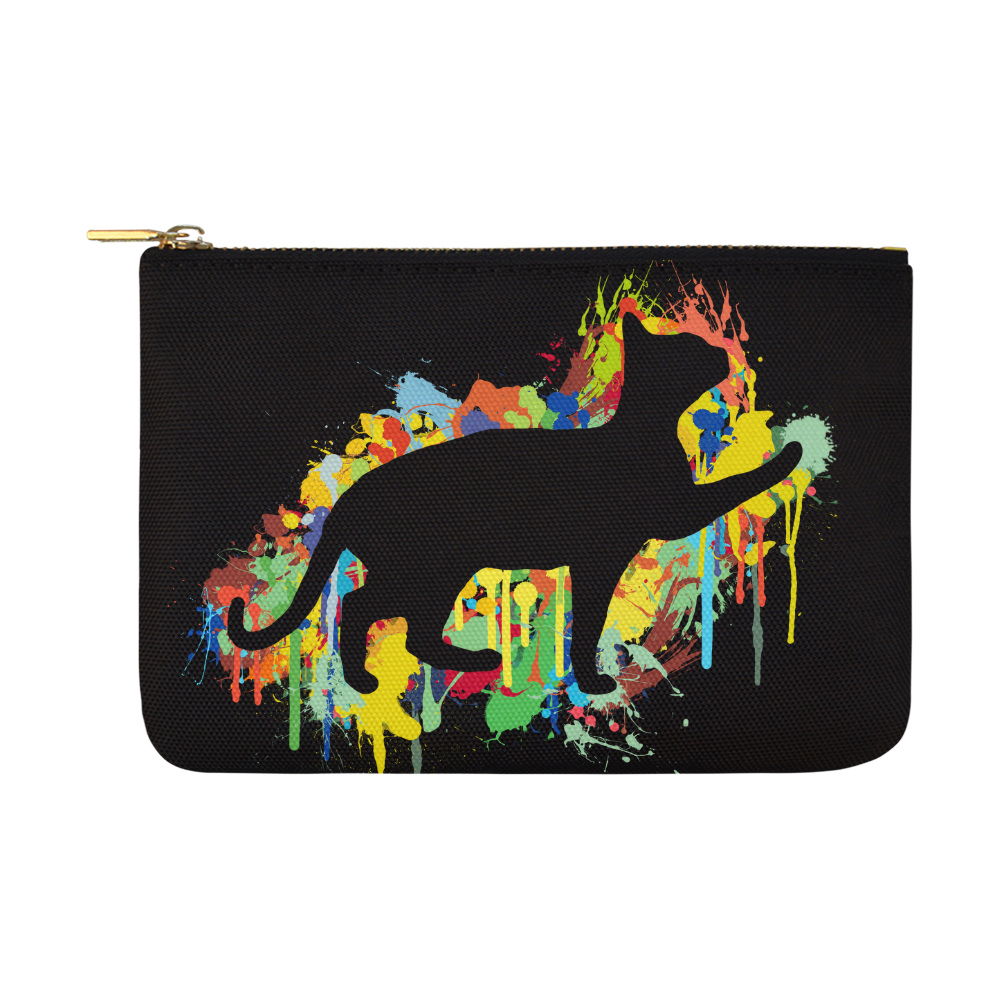 Lovely Cat Colorful Painting Splash Carry-All Pouch 12.5''x8.5''