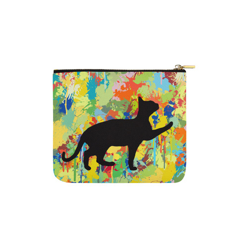 Lovely Cat Colorful Splash Complet Carry-All Pouch 6''x5''