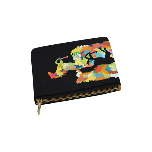 Horse  Shape Galloping out of Colorful Splash Carry-All Pouch 6''x5''