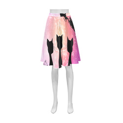 Cats looking to Santa Claus in the sky Athena Women's Short Skirt (Model D15)