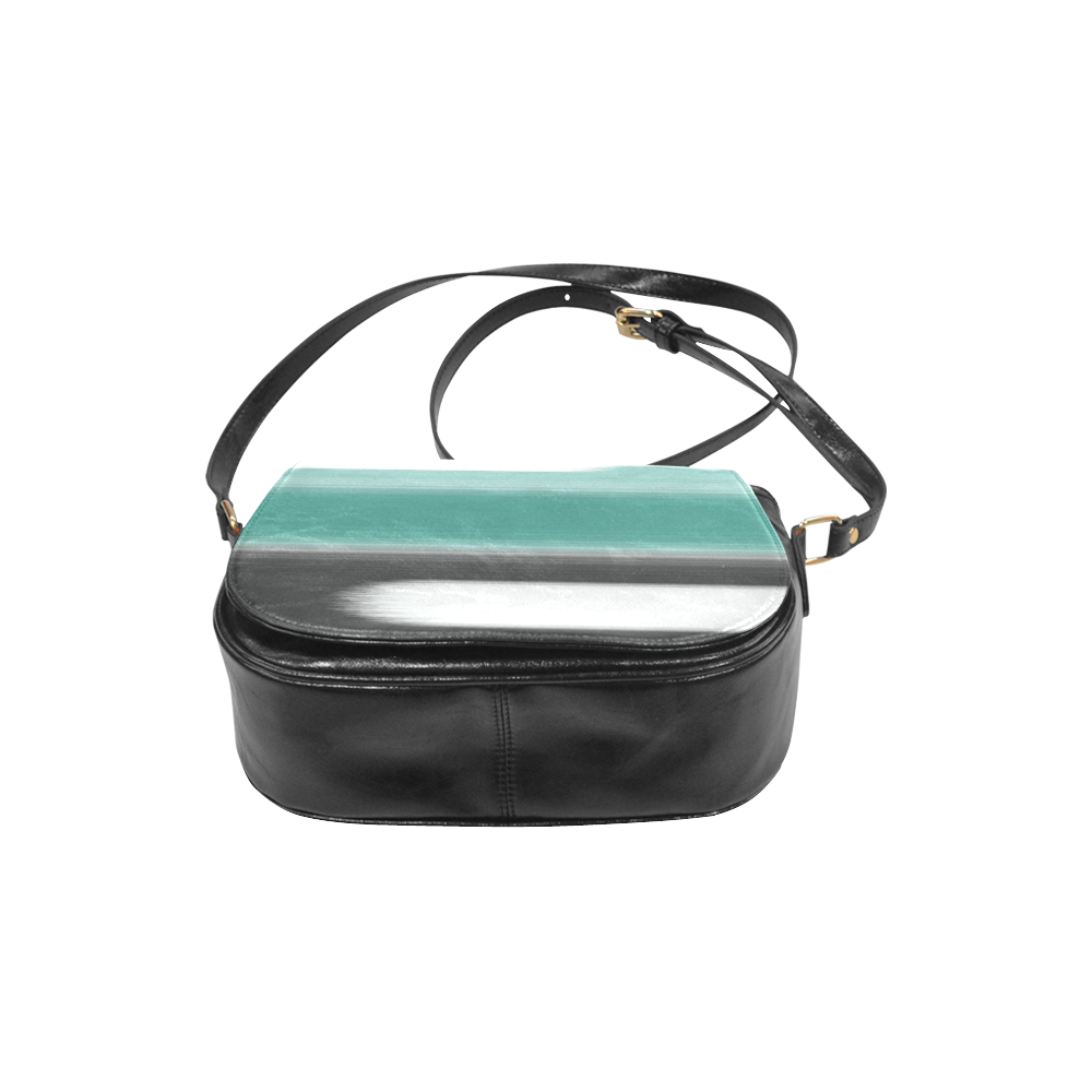 Green Abstract Classic Saddle Bag/Large (Model 1648)