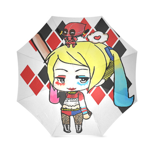 Harley Quinn and deadpool Foldable Umbrella (Model U01)